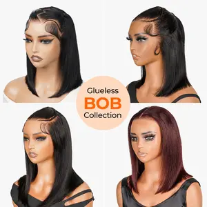 【Live Flash Sale】Alipearl Short Bob Wig Straight 13x4 Glueless Lace Front Bob Wig Stylist Pre Braided Pre Cut Pre Styled Ready To Go Wig Colored Wig FallFreshness