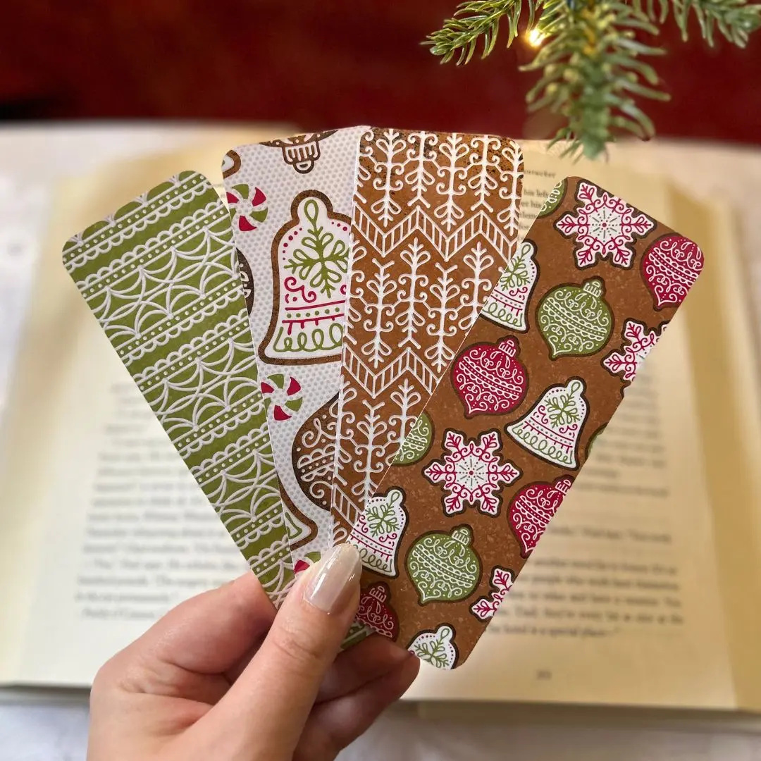 Christmas Bookmark | Festive Bookmark | Gingerbread Bookmark | Holiday Bookmarks | Laminated | Gift for Book Lover | Handmade Bookmark | Gift for Her | Cookie Bookmark | Cozy Christmas Bookmark | Geography Bookmark | cute bookmarks
