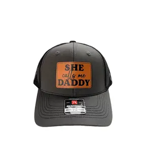 She Calls Me Daddy Trucker Hat, Funny Leather Patch Cap, Adjustable Snapback, Breathable Mesh Back, Gift Idea for Husband, Boyfriend, Birthday or Holiday