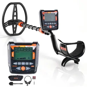 VEVOR Metal Detector for Adults, 10, Professional High Accuracy Gold Detector, IP68 Waterproof Search Coil with Display, Headphones, 5 Modes, Adjustable Length, for Detecting Gold Treasure Hunting