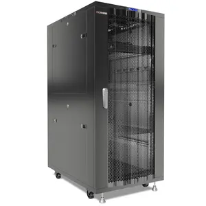 SYSRACKS 32U Floor-Standing Server Rack Cabinet Mesh Door Locking Computer Cabinet Network Enclosure for Audio, Video, and AV Equipment Data Rack 24-Inch Depth SRF 32.6.6 computer  led