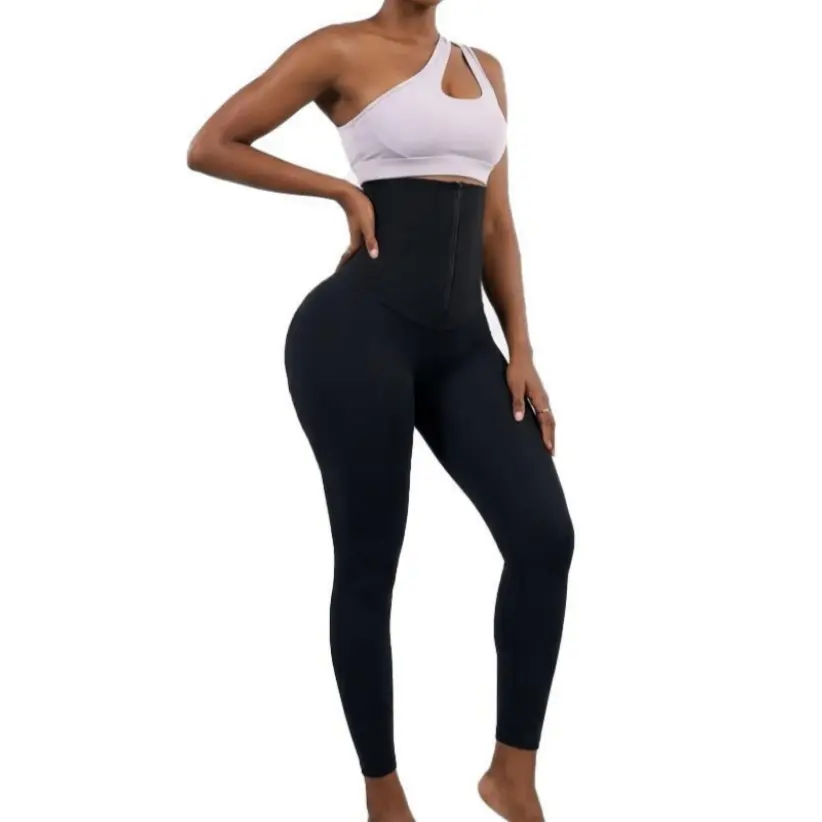 QOU jumpsuit waist band tummy bridle,Womens Compression Jumpsuit Tummy Control Waist Trainer Full Body Shaper Zip Up Activewear Yoga Bodysuit Slim Fit Workout Outfit, Workout Apparel, Solid Color Jumpsuit