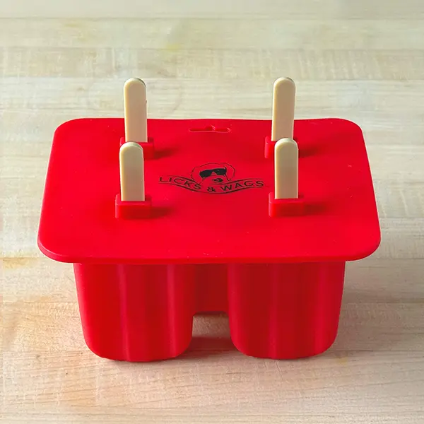PupStand™ Mold – 4-Cavity Silicone Dog Popsicle and Frozen Treat Mold with Reusable Sticks