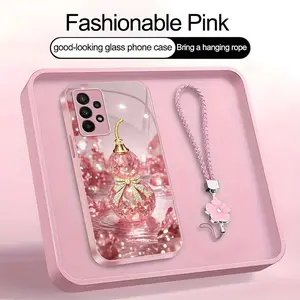 Suitable for [Galaxy A23] high-end phone case，a beautiful four-leaf clover lanyard is included,printed case, no glitter，high-end crystal clear gourd, bringing you good luck，a variety of colors are available for you to choose from YM99