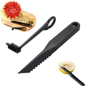 2Pcs Piranha Spiral Cutter & V-Knife,lade Julienne Cutter,Fruit Shape Cutters,Multifunctional Vegetables Cutter For Slicing Potatoes, Cucumbers and Vegetables in Spirals