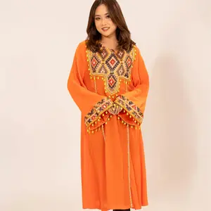 Women's Classic Kurta in Orange with Tassel Accents for Stylish Wear