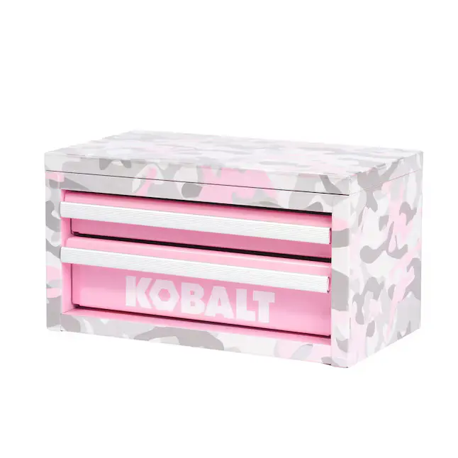 Kobalt Portable Pink Camo Mini Toolbox 10.83-in W x 5.91-in H x 5.91-in D 2-Drawer Steel Tool Box