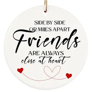 Heart-Shaped Friendship Christmas Ornament, Acrylic Keepsake for Best Friends and Long-Distance Friends, Thoughtful Holiday Gift Idea