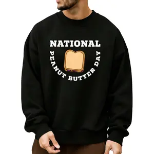 Cozy Long Sleeve Sweatshirt Featuring Peanut Butter and Jelly Sandwich for National Peanut Butter Day