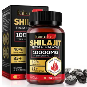 Hatmanlabs Shilajit Resin Capsules for Men & Women - 60pcs Supplement Nutrition Energy Dietary Fitness Healthcare Zinc Vitamin Iron