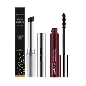 2-Piece Honey Eye Lip Classic, Curling Mascara & Smooth Moisturizing Lip Balm, Natural Color Enhancer Makeup Kit Set