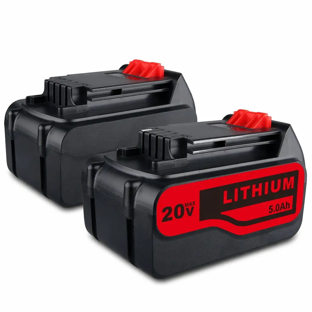2-Pack 20V MAX 5.0Ah 5000mAh Lithium-Ion Replacement Batteries Compatible with Black & Decker LB2X4020, Rechargeable Battery Packs for Cordless Power Tools