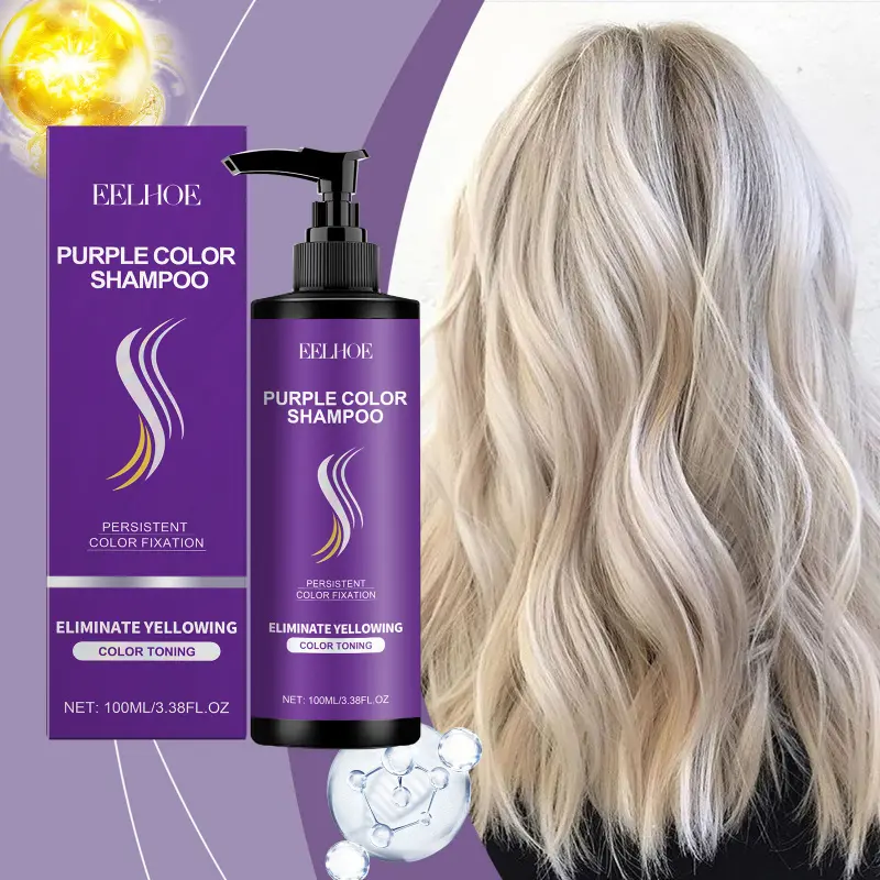 Purple Hair Dye Shampoo, Magic Coloring Shampoo, easy to use for hair tinting, helps achieve even color payoff and maintain steady hair shade, it brings hair look while conditioning strands, keeps hair smooth and hydrated for daily hair maintenance