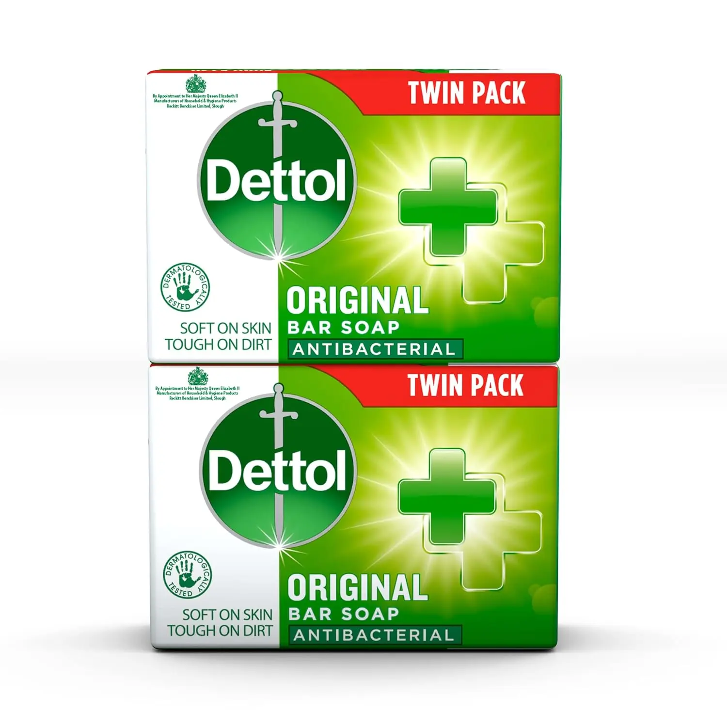 Dettol Original Anti-Bacterial Soap Bar, Moisturizing Daily Cleanser for Adults, Dermatologically Tested - 100g Twin Pack, Fragrance, Moisturizer, Multi-Pack, Hydrating Cleanse, Bar Soap, Body Care, Antibacterial, Gentle, Tea Tree, Fresh And Clean, Hand