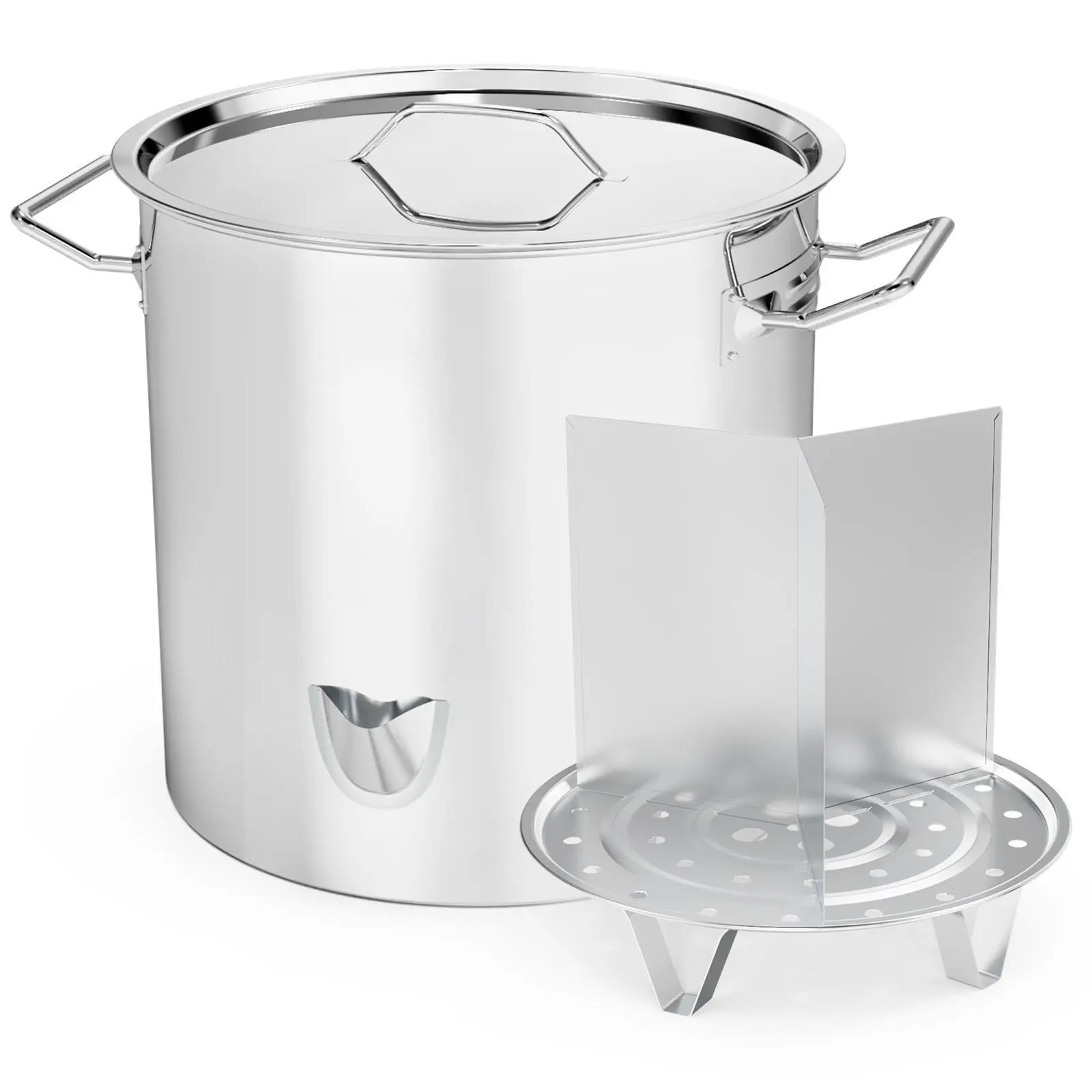 【Summervibes】Ubesgoo 20/24/52qt stainless steel duckbill steamer with three inner compartments for large capacity for home and commercial use
