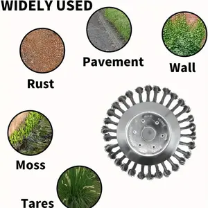 Weed Cutting Brush Heads Set, 6/8/10 Inch Steel Wire Brushes for Lawn Mowers, Universal Trimmer Accessories Kit