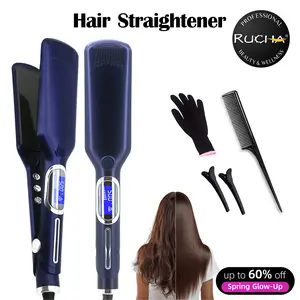 Hair Straightener 500°F Professional Hair Flat Iron For Salon Styling Tools Dual Voltage LCD Display