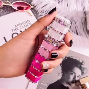 Viral Bling Rhinestone Square Perfume Atomizer Bottles - Portable Refillable Leak-Proof Travel Fragrance Spray, Trendy Fashion Accessory, Multiple Colors, Ideal for Daily/Travel Use, Perfect Gift for Women & Girls