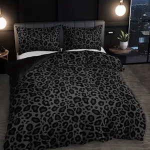3pcs Leopard Print Bedding Set (1 Quilt Cover + 2 Pillowcases), High-Quality Floral Pattern, Luxurious Home Decor