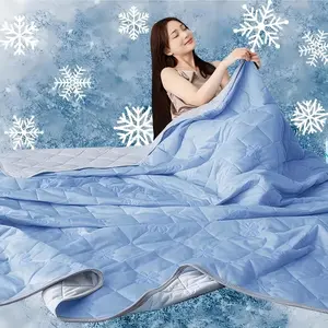 1pc ice cream cooling air conditioner summer cool quilt - Lightweight and Breathable Summer Air Conditioning blanket, Suitable for Hot Sleepers, Machine Washable, Cooling Breathable Bedding, Light Beige for Bedroom, Living Room