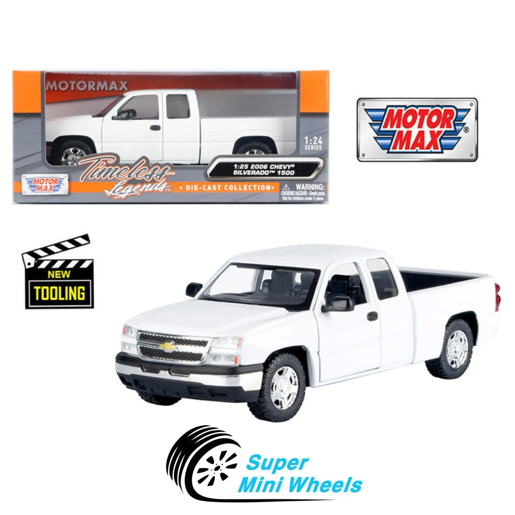 Motormax 1:25 2006 Chevrolet Silverado 1500 – White