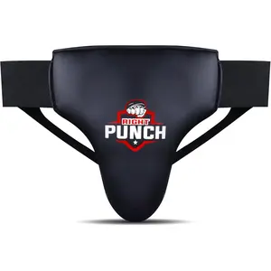 Rightpunch Groin Protector for Boxing, Muay Thai, Kickboxing and MMA Fighting, Maya Hide Leather Abdo Gear for Martial Arts Training, Men Jockstrap Abdominal Protector for Sparring, Taekwondo and Grappling