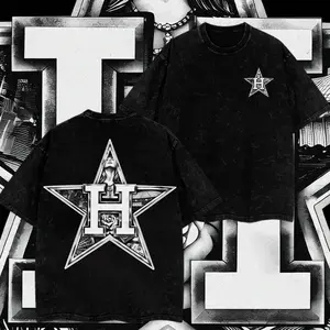 Houston Star Boy Washed T-Shirt, Washed Hoodie For Men, Graphic Vintage Acid Wash Heavy Cotton Tee, Streetwear Football Oversized Cowboys Texas Mexican Fans, Made In US 6C8