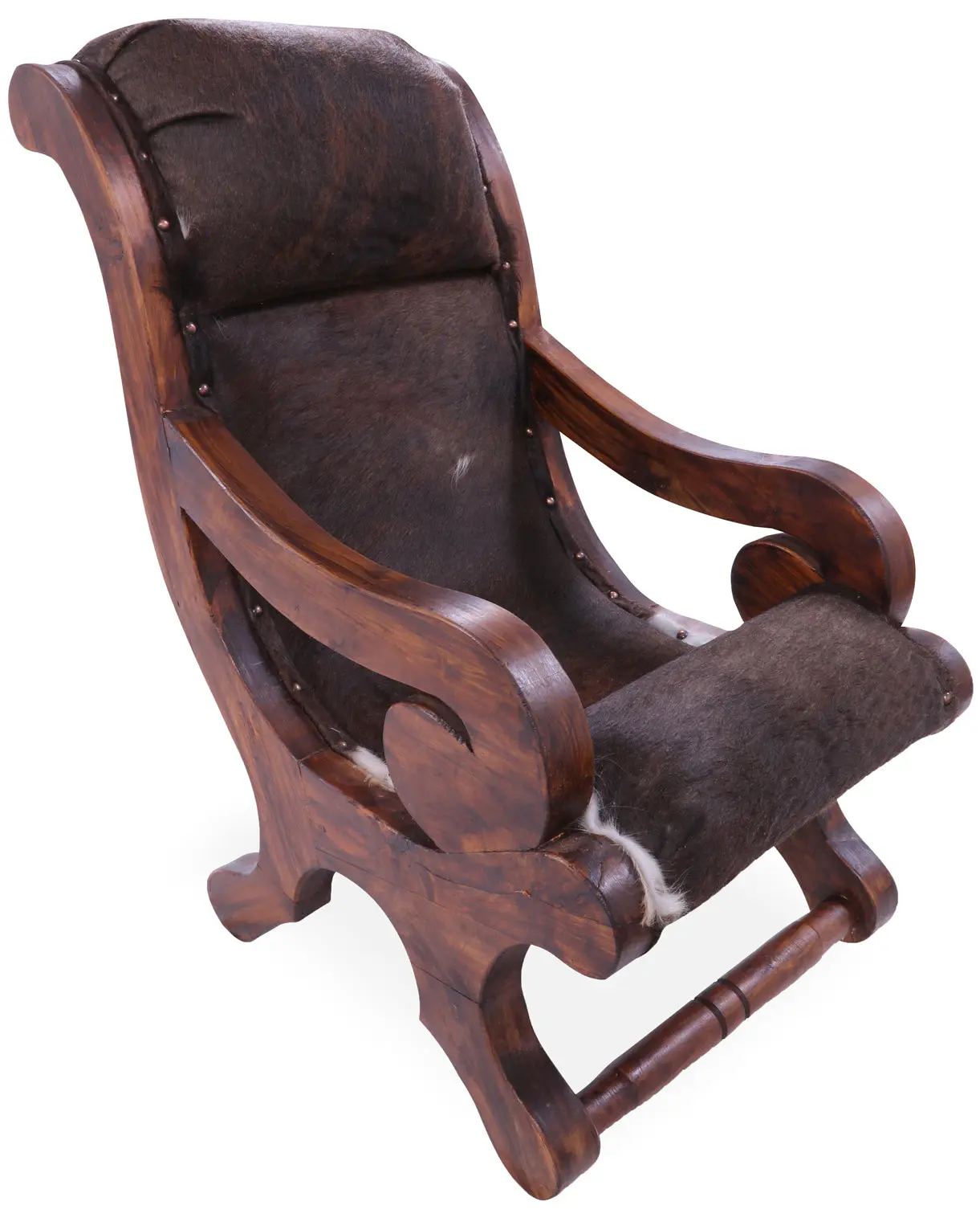 SUPER SALE Hair-On Cowhide Handcrafted Reclaimed Wood Chair