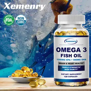 Xemenry Dietary Supplement - Added Premium Omega-3 Fish Oil - Triple Concentrated - Contains EPA and DHA - 120 Capsules - For Both Men and Women