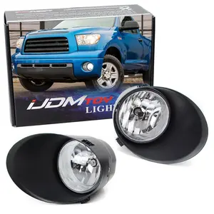 iJDMTOY Clear Lens Fog Light Kit with 15-SMD Super Bright Xenon White LED Bulbs For 2007-2013 Toyota Tundra