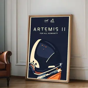 [No Frame] Retro Manned Lunar Mission Poster, Artemis II To The Moon And Beyond Poster