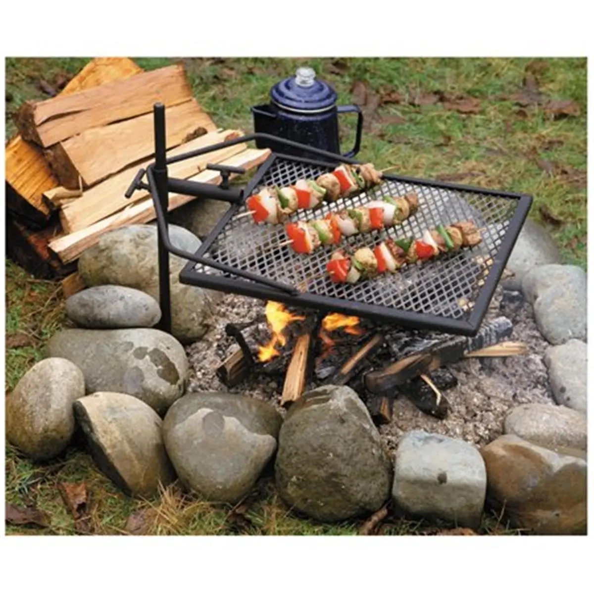 212 MAIN Adjust-A-Grill 148290 Portable Charcoal BBQ Grill - Adjustable Outdoor Unit, Solid Heavy-Gauge Steel Construction, Temp Control for Outdoor Cooking, Charcoal Bbq Grills, Portable Charcoal Grill