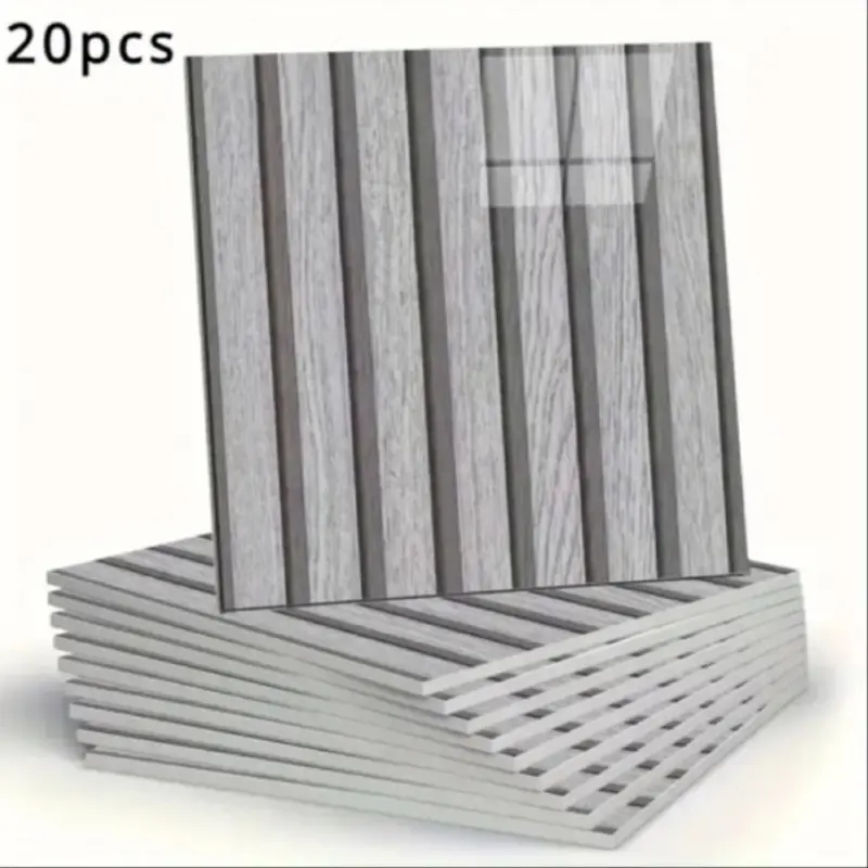 20 pieces of self-adhesive wall panel with wood grain pattern, waterproof tile wall decoration panel, suitable for living room, kitchen, bathroom and bedroom interior walls, home decorative panels, Peel and Stick Wallpaper Designs