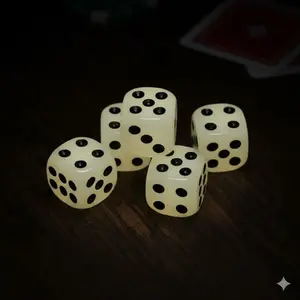 Glow in The Dark Dice Set, 6-Sided High Brightness Glowing Dice, Rounded Safety Edges Anti-Swallow, Waterproof & Durable, Tabletop RPG Dice, Party Game Supplies for Pub Nights & Family Game Evenings