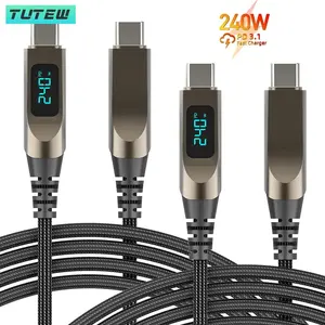 New 240W Max Zinc Alloy Digital Display Data Cable CompatibleFor Samsung S25 For iPhone 1716 Fast Charging Cable C-C For Huawei