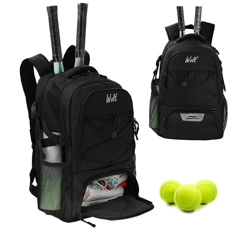 WOLT Tennis Backpack Tennis Bag for Men Women, Large Tennis Racket Bag with Shoe Compartment,2 Rackets,Sports Bag for Outdoor,Trendy Multi-functional Backpack,Tennis Racquet Backpack,Beach Tennis Bag