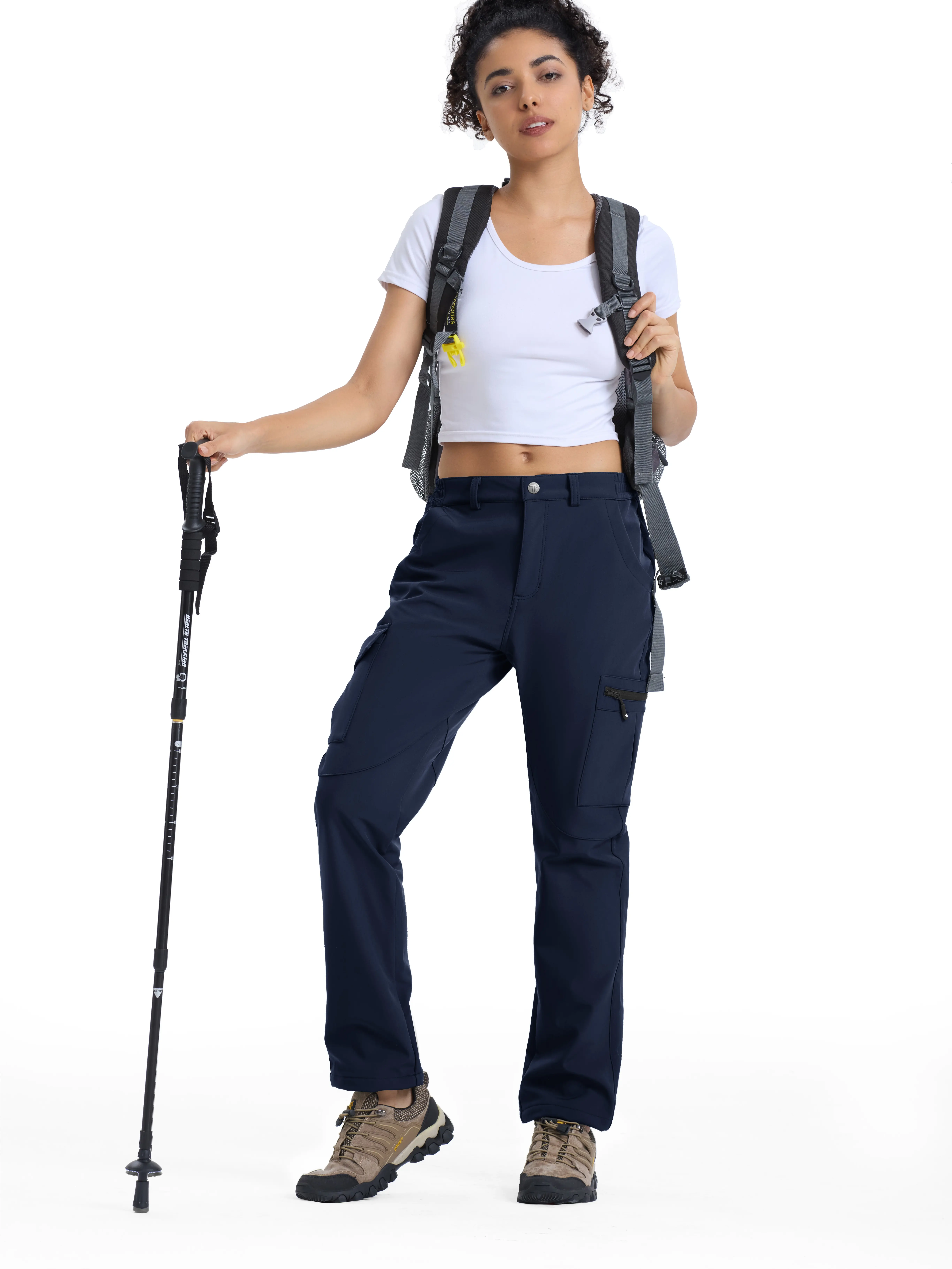 TBMPOY Women's Mid-Rise Insulated Windproof and Water-Resistant Pants, Easy to Clean Stains, for Outdoor Hiking, Snow Skiing, Hunting, Climbing