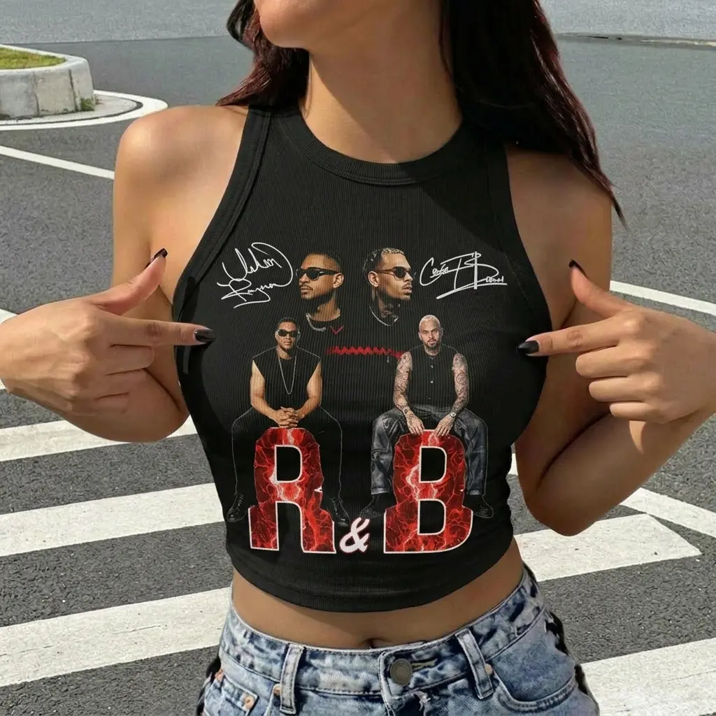 Vintage THE R&B TOUR 2026 Graphic Tank Top, Casual Sleeveless Concert Shirt, Music Lover Streetwear for Men & Women