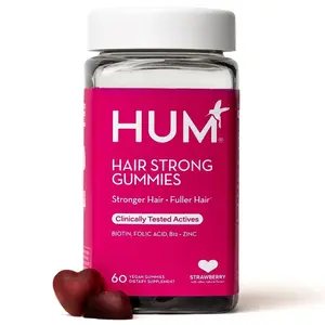 HUM Hair Strong - Daily Biotin Gummies for Hair Growth - Fo Ti, Folic Acid, Zinc, Vitamin B12 & PABA to Support Healthy Hair, Skin & Nails