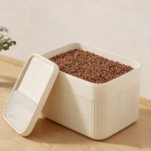 Pet Food Storage Barrel with Transparent Window and Secure Lock, Moisture-Proof and Leak-Resistant, Ideal for Cats, Dogs, and Small Pets