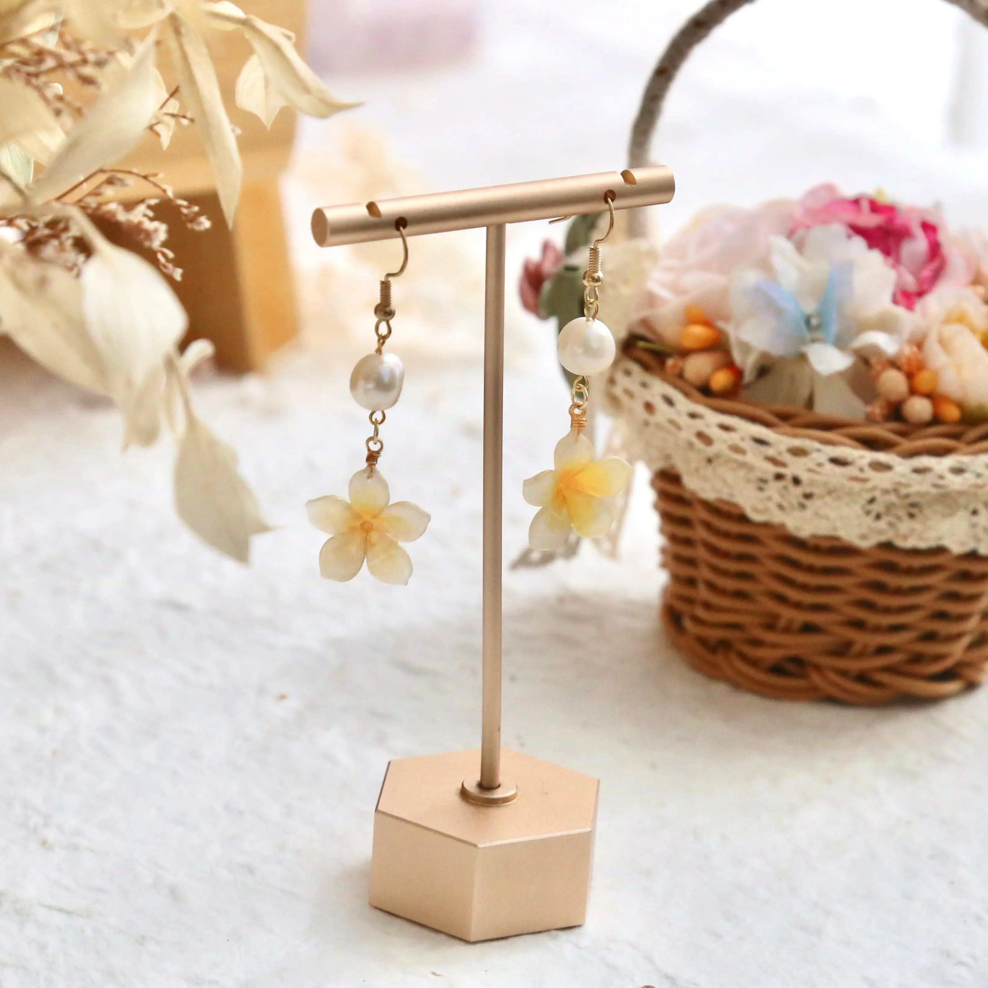 Shrink Plastic Plumeria Earrings