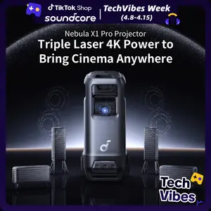Nebula X1 Pro Triple Laser 4K Home & Outdoor Cinema Projector, 3500 ANSI Lumens Mobile Theater, 7.1.4 Spatial Sound, Official Dolby Atmos, Optical Zoom, 56000:1 Contrast, Intelligent Setup