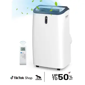 【SummberVibes】COWSAR 12000BTU-14000BTU Portable Air Conditioner,Portable AC Unit for Room Cools up to 550 Sq.ft-700 Sq.ft, 3 in 1 Air Conditioner Portable with Cooling& Dehumidifier&Fan,Remote Control,24Hrs Timer,3 Fan Speed