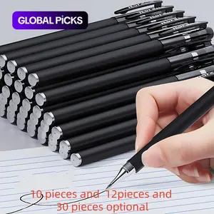 10pcs 12pcs 30pcs Premium Ink Ballpoint Pen, Smooth Writing Business Signature Pen, Retractable Clicker Pens, Office Exam Brush Pen, Doodle Pen, New Condition #GLOBAL PICKS