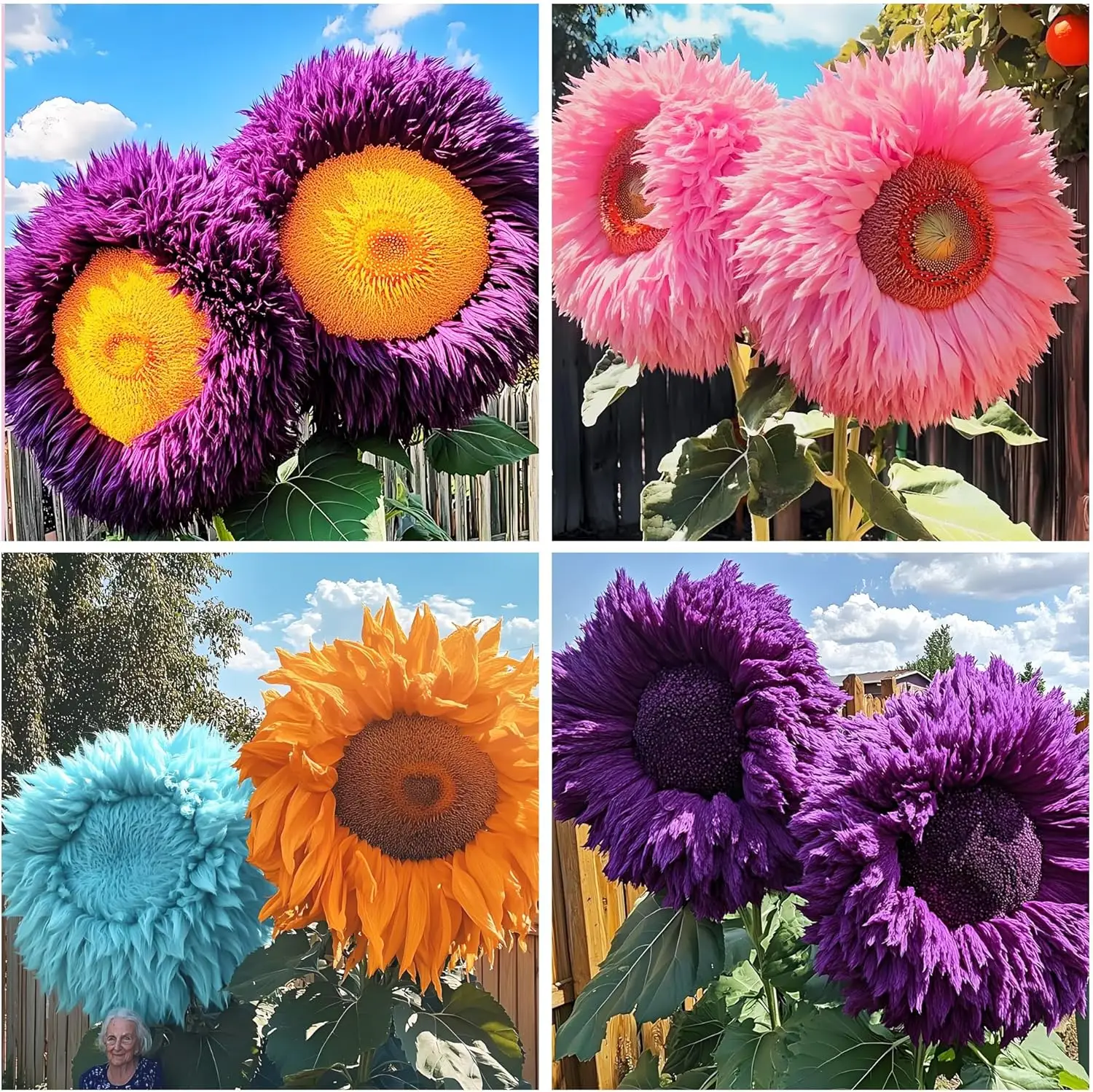 50 Pcs Giant Teddy Bear Sunflower OpenPollinated. Untreated. Non-GMO.AttractsButterflies & Bees, Heirloom Seed