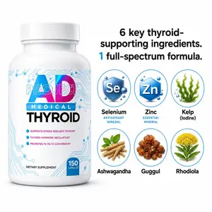 AD Medical Thyroid Support | 22 Ingredients, Selenium, Iodine, Ashwagandha, L-Tyrosine | T4 to T3 Conversion, Stress & Energy Support | 150 Capsules summerwins