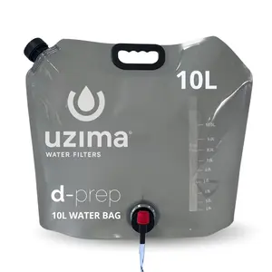 Uzima D-Prep 10L Collapsible Water Bag for Camping Hiking Survival and Disaster Kits Portable Water Storage Container