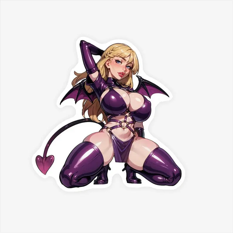 Anime Girl Vinyl Sticker - Red Uniform Waifu Waterproof Decal for Laptop Sticker