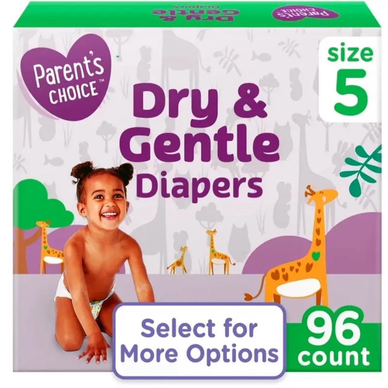 Baby Diapers (Size 5) 96 count Dry & Gentle with leak protection