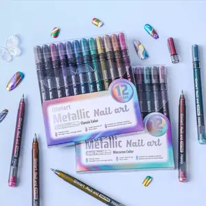 Nail Art Pen Set, 12 Colors Fast-Drying Waterproof Nail Polish, DIY Design Markers, Perfect Gift for Women, Beauty Tools
